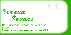verena kovacs business card